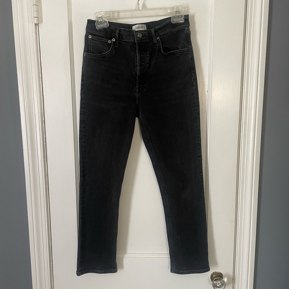 Agolde Women's Black Straight Leg Jeans Size 27 - Picture 3 of 5
